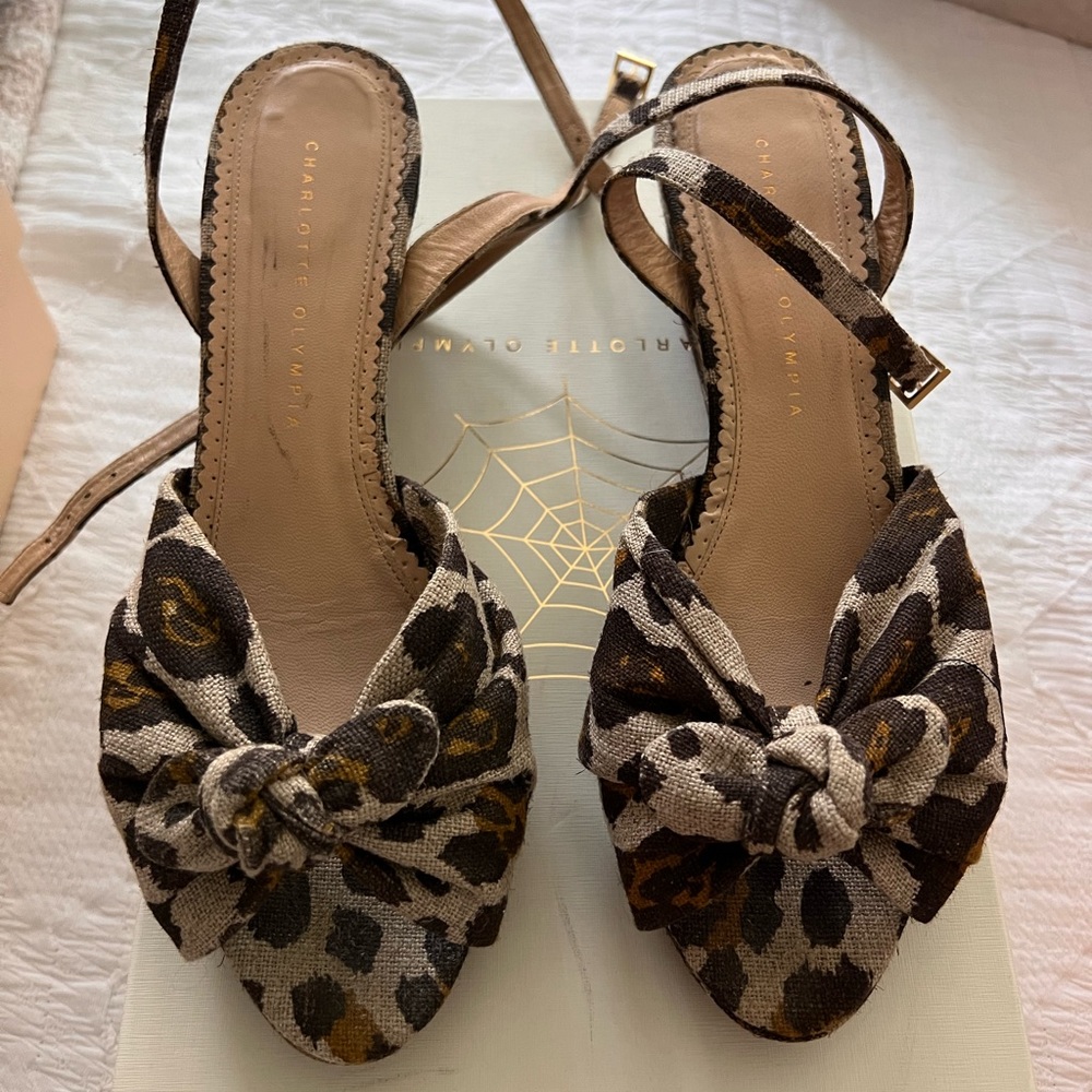 Charlotte Olympia leopard wedge sandal